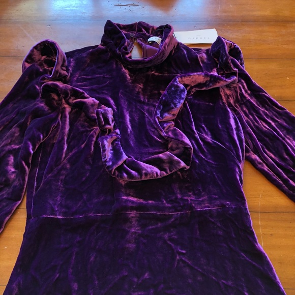 NWT Sandro Purple Velvet Emily Dress - Size M - Picture 4 of 10